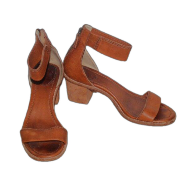 Frye Shoes - LADIES FRYE SANDALS - 8 1/2 - BROWN LEATHER 8 1/2